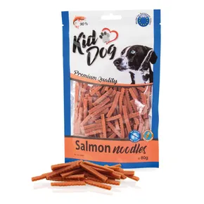 KIDDOG Fleischnudeln - Lachs für kleine Hunde und Katzen 80 g